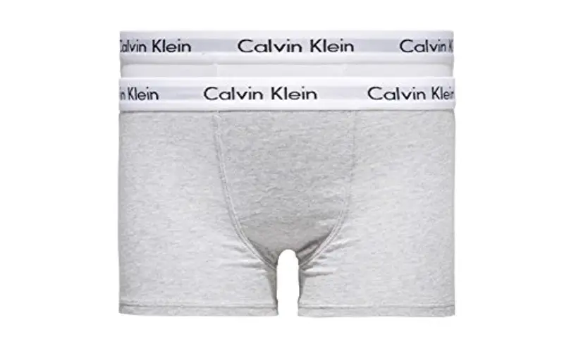 Calvin Klein Bambino Pantaloncini Boxer Confezione da 2 Cotone Elasticizzato, Multicolore (White/Grey Heather), 14-16 Anni