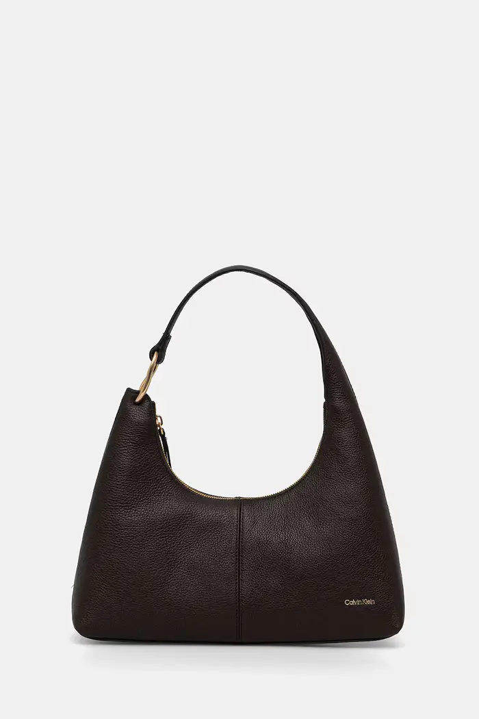 Borsetta Calvin Klein Slouchy Leather Shoulder Bag LV04F3657G Marrone