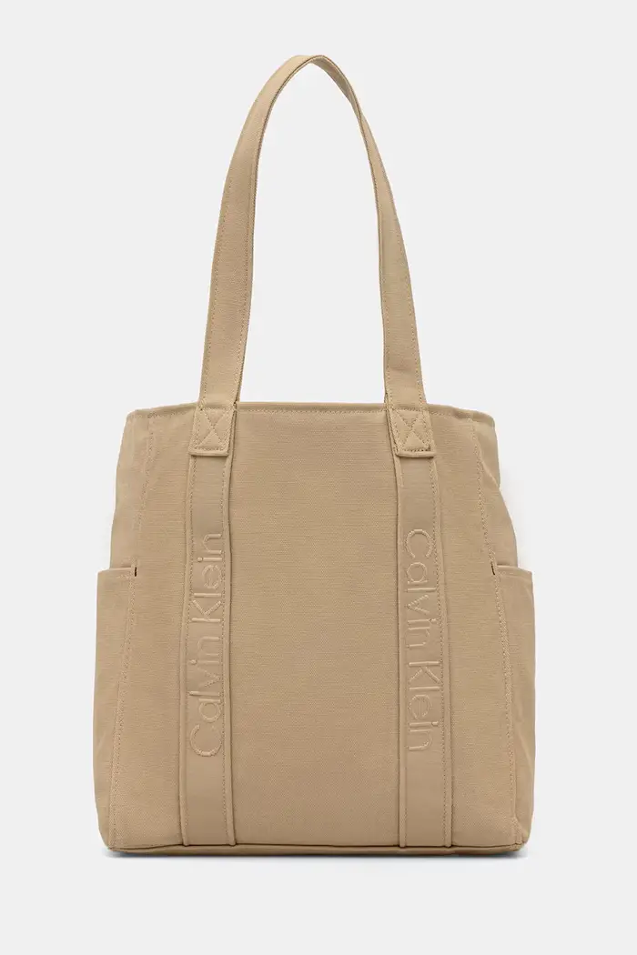 Calvin Klein borsa tote da donna in cotone Beige