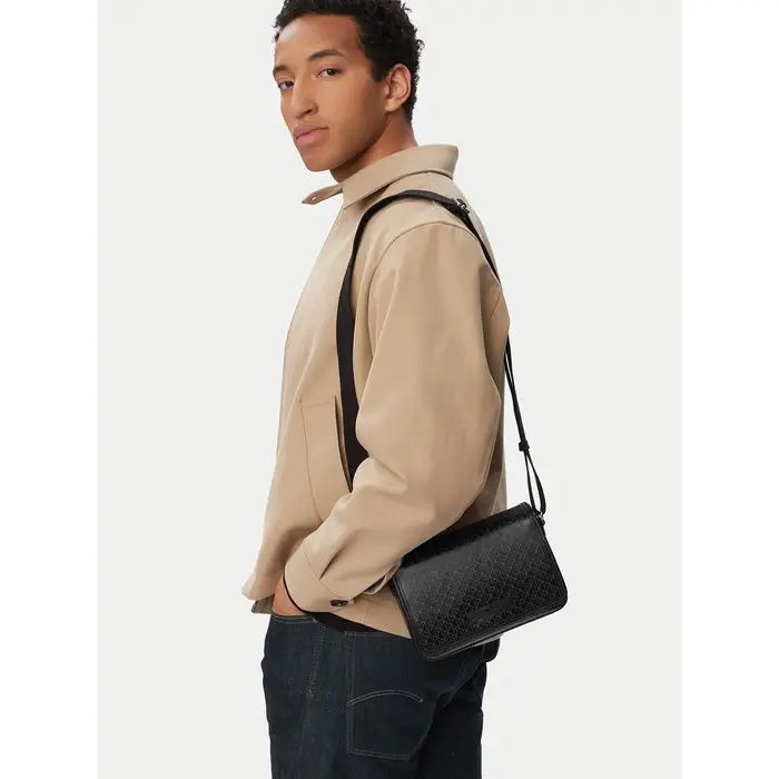 Calvin Klein Borsellino Emblem Aop Coated Small Flap Mes LV04D3396G Nero