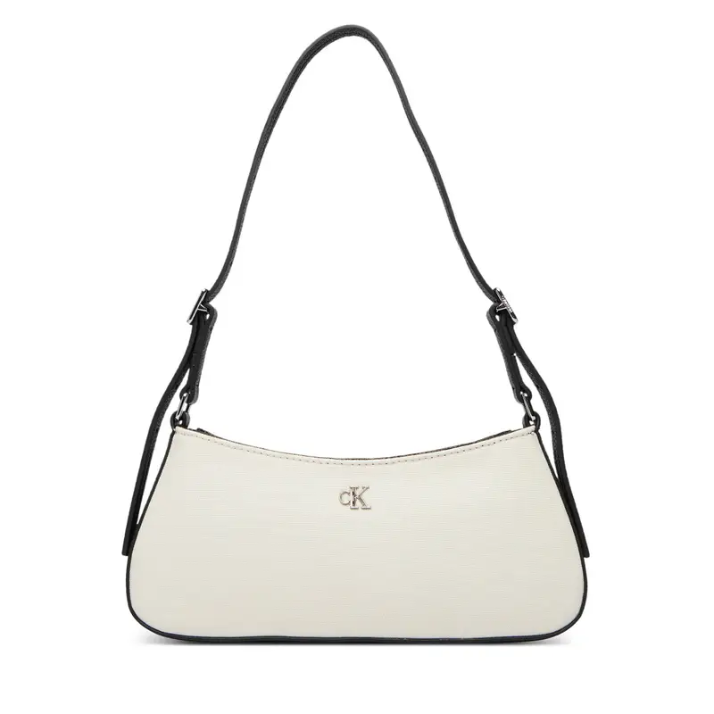 Calvin Klein Borsetta Ck Canvas Small Shoulder Bag LV04F3347G Bianco