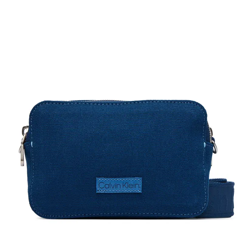 Calvin Klein Borsetta Webbing Strap Canvas Camera Bag LV04F3385G Blu