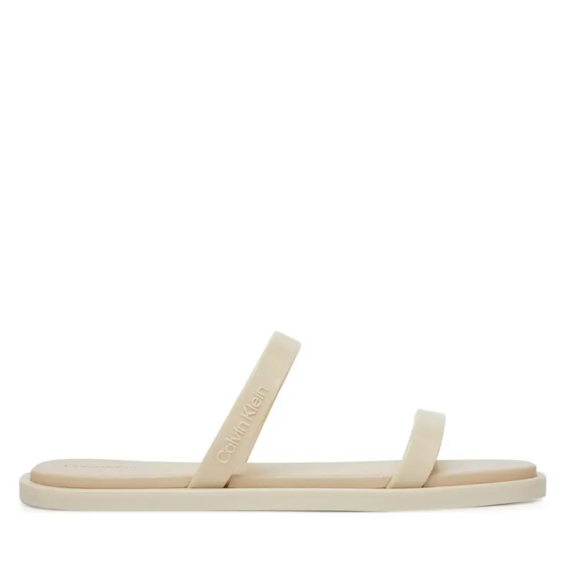 Calvin Klein Ciabatte Double Bar Slide - Jelly HW0HW02417 Écru Écru