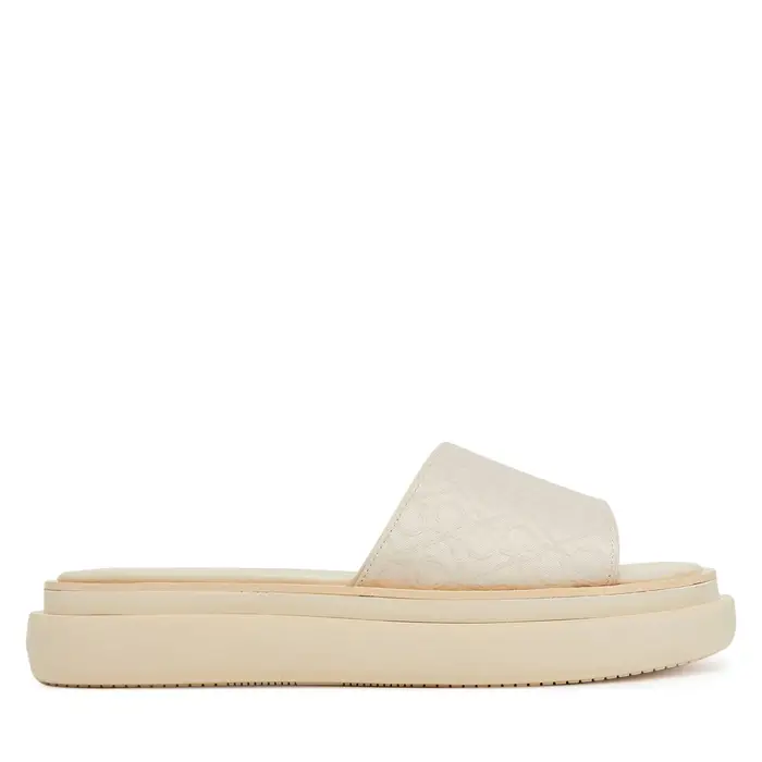 Ciabatte Calvin Klein Flatform Slide Jacq HW0HW02461 Écru Crema