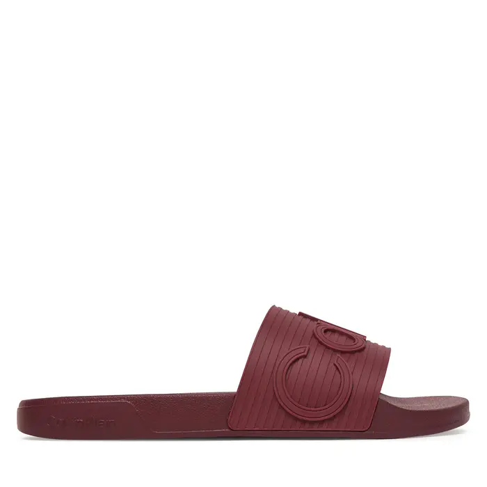 Ciabatte Calvin Klein Nemo - Contoured Emblem Logo Sliders HM0HM02113 Bordeaux