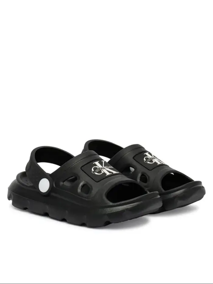 Calvin Klein ciabatte nere bambino maxi logo
