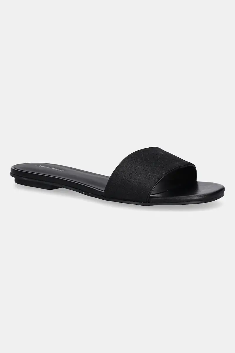 Calvin Klein ciabatte slide FLAT SLIDE - JACQ colore nero HW0HW02388
