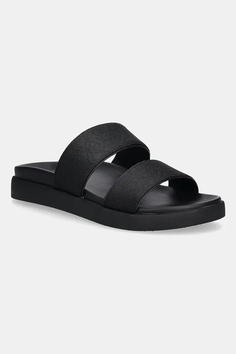 Calvin Klein ciabatte slide FLAT SLIDE - JACQ colore nero HW0HW02486