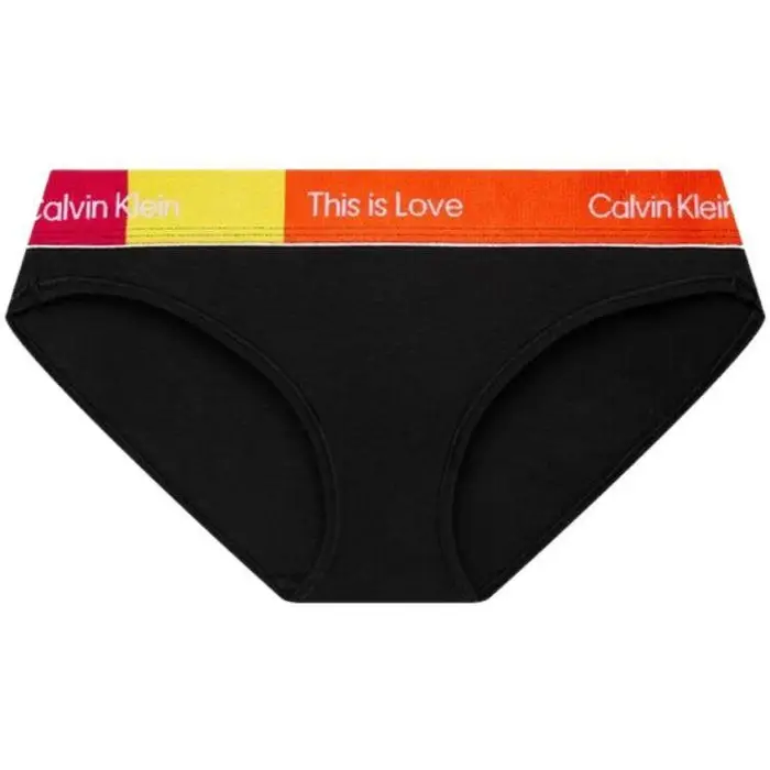 Collezione Arcobaleno SS23 Logo Ricamato Vita Media Sexy Triangolo Slip Biancheria intima Donna Nero Spaziale QF7256AD-UB1 S