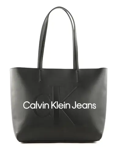 Calvin Klein Donna Borsa Tote Bag con Zip, Nera (Ck Black), Taglia Unica, Nero (Black)