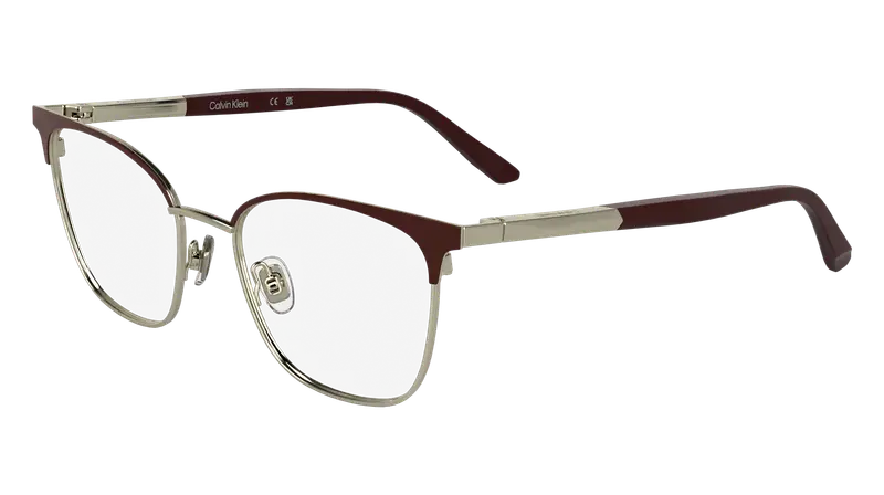 Calvin Klein Donna CK25105 605 Montature da vista Metallo Bordeaux Cat Eye Normale