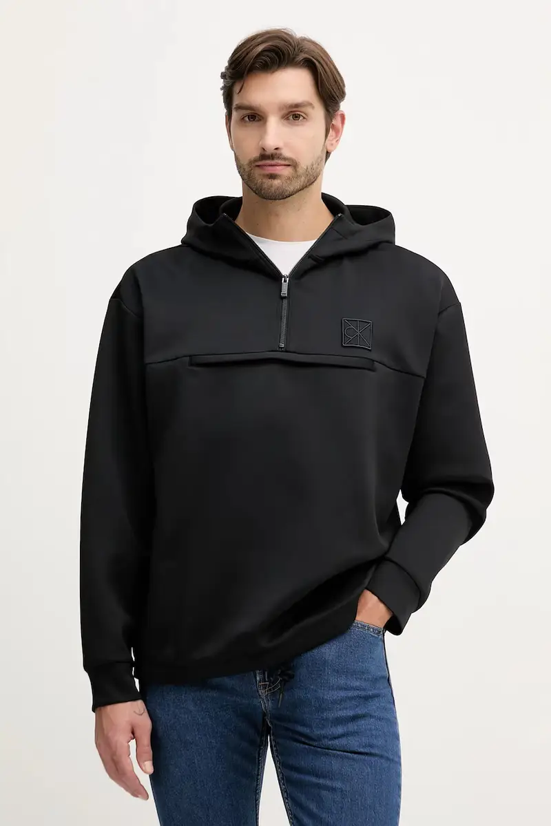Calvin Klein felpa uomo colore nero con cappuccio LV04RD212G
