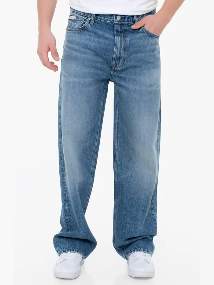 jeans baggy uomo in denim blu