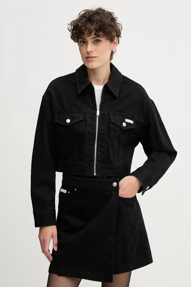 Calvin Klein Jeans giacca di jeans colore nero LV047D779G