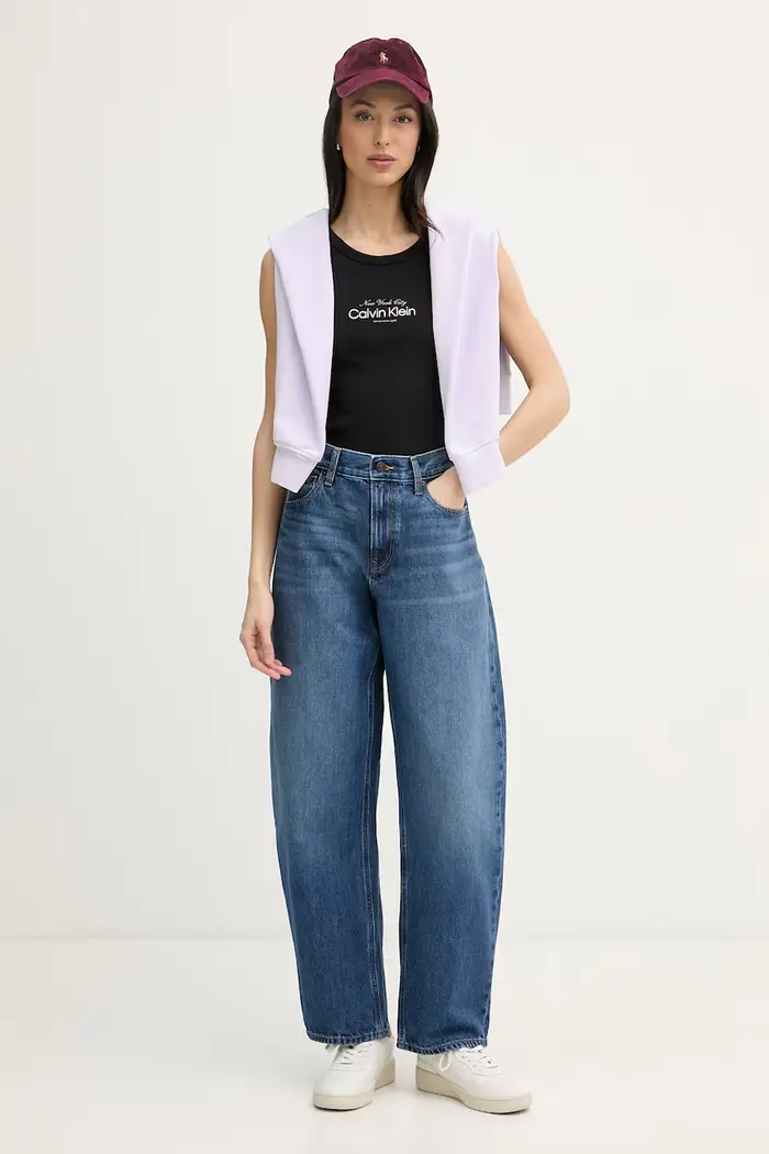 Calvin Klein Jeans jeans barrel da donna Blu