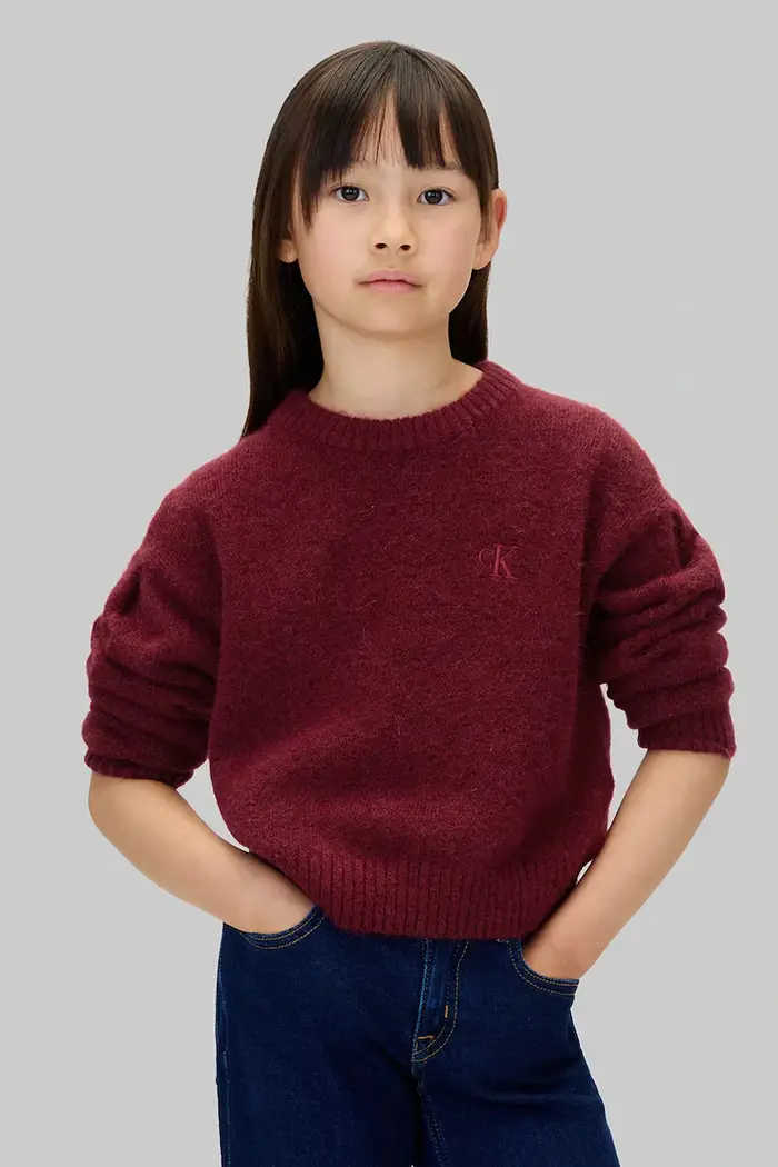 Calvin Klein Jeans maglione con lana per bambini Granata