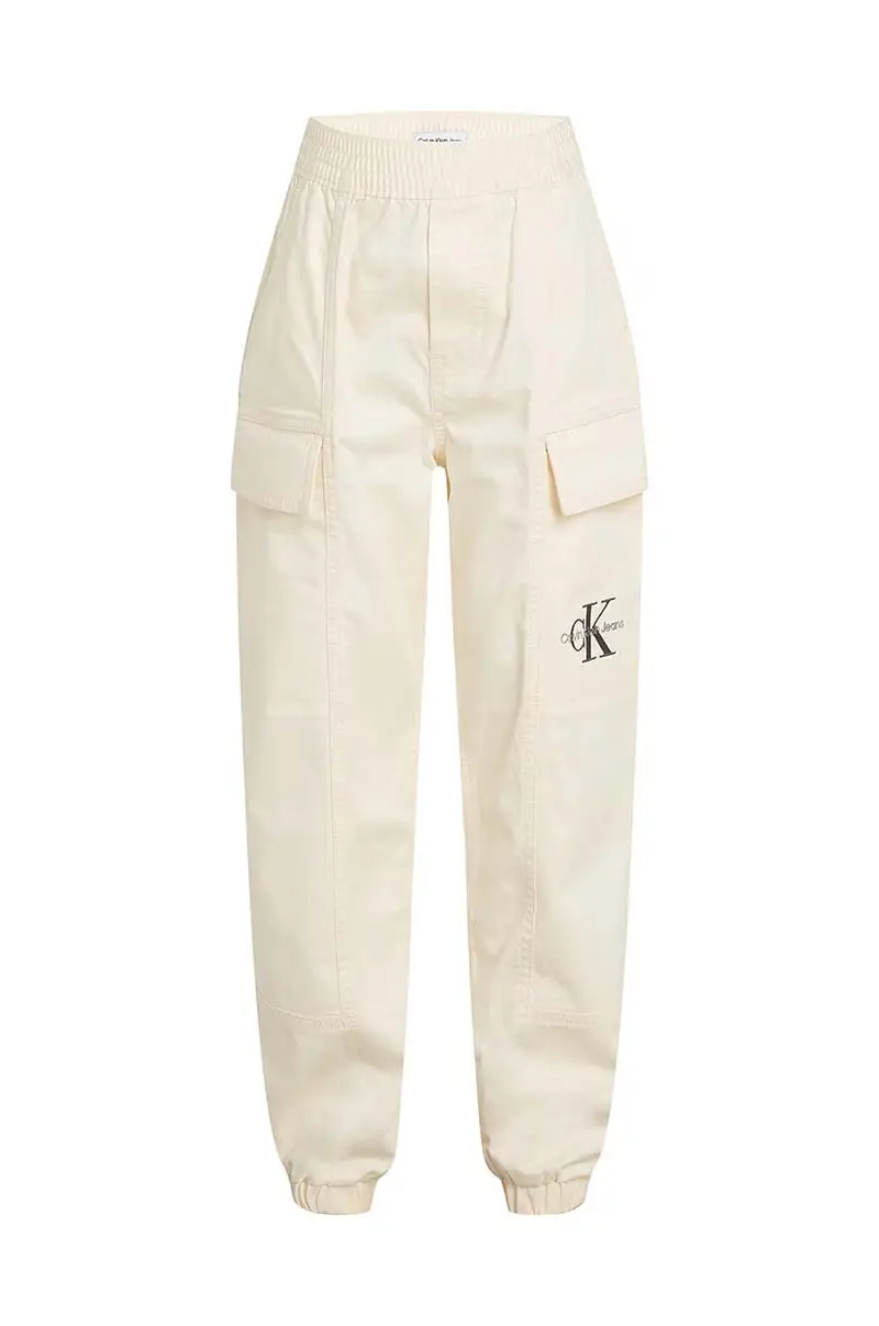 Calvin Klein Jeans pantaloni tuta bambino/a WOVEN CARGO colore beige IB0IB02270