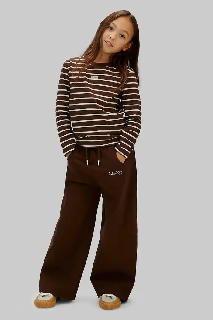 pantaloni tuta in cotone bambino/a Marrone