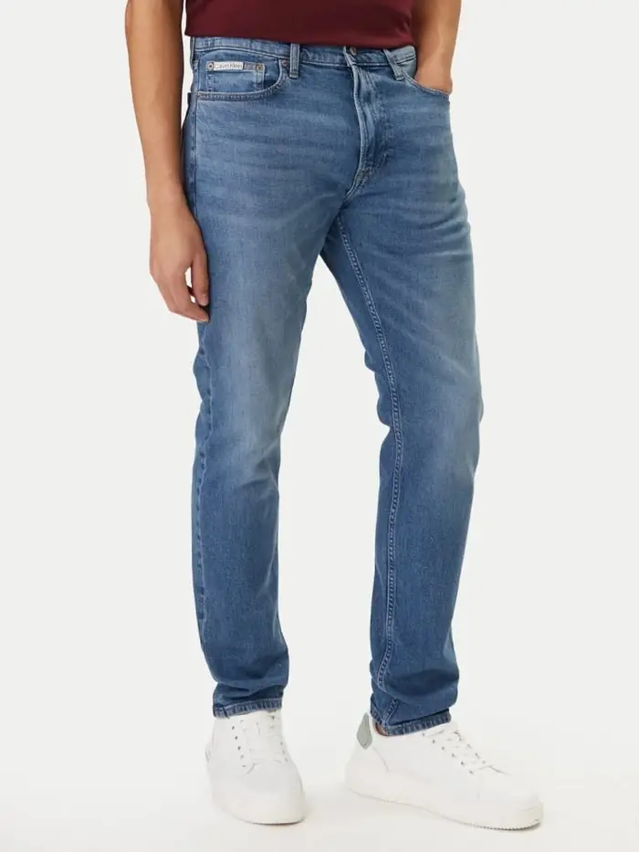 jeans uomo in denim blu slim fit
