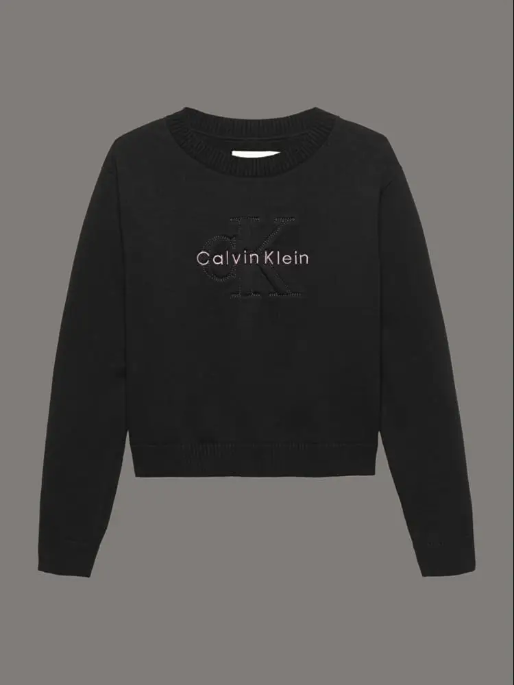 Calvin Klein maglia kids/junior in cotone nero con logo