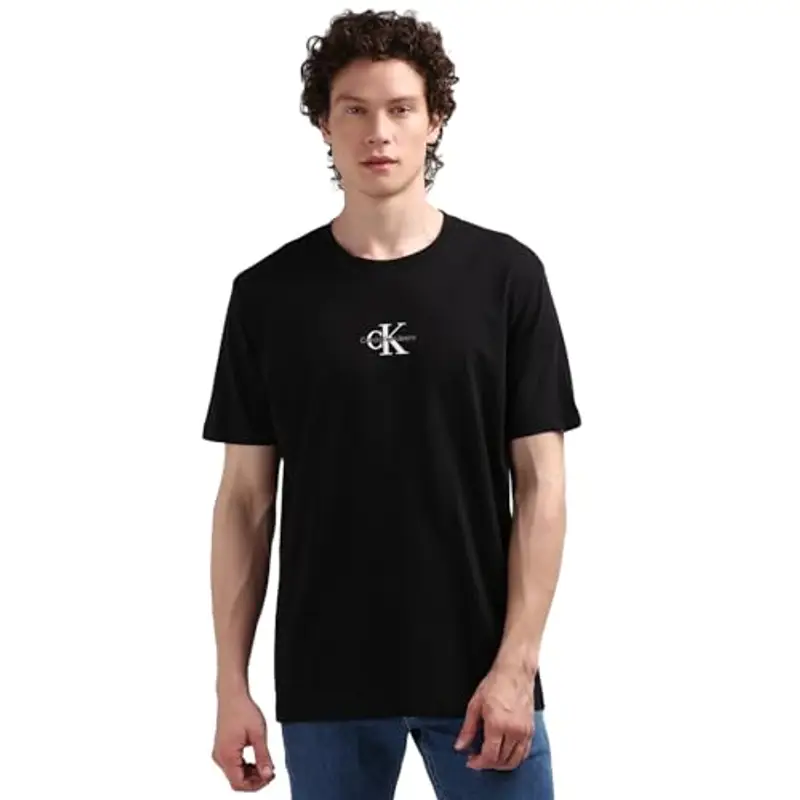 Calvin Klein Monologo Tee J30J325649, Maglietta a Maniche Corte, Uomo, Nero (CK Black)