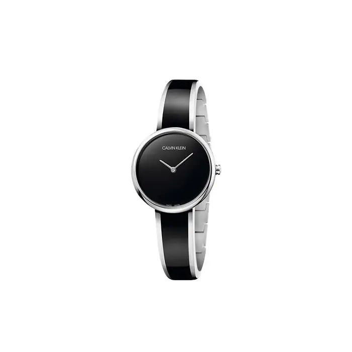 Orologio al Quarzo Calvin Klein Ck Movimento al Quarzo Cinturino in Acciaio 30 Mm Quadrante Nero Orologi Classici da Donna K4E2N111 Black/Silver