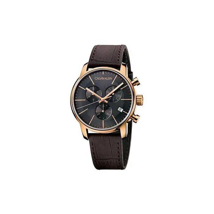 Calvin Klein Orologio Ck Serie City Quarzo Movimento al Quarzo Cinturino in Pelle Quadrante Nero Cronografo Svizzero Orologio Ck Uomo