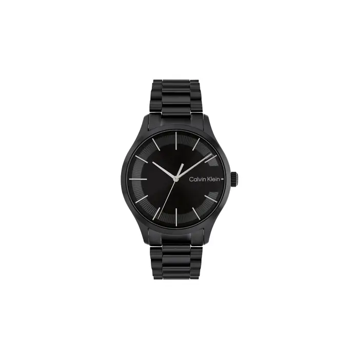 Calvin Klein Orologio Serie Iconica Movimento al Quarzo Cinturino in Acciaio Placcato Oro 40mm Quadrante Nero Orologi da Uomo 25200040-GJ