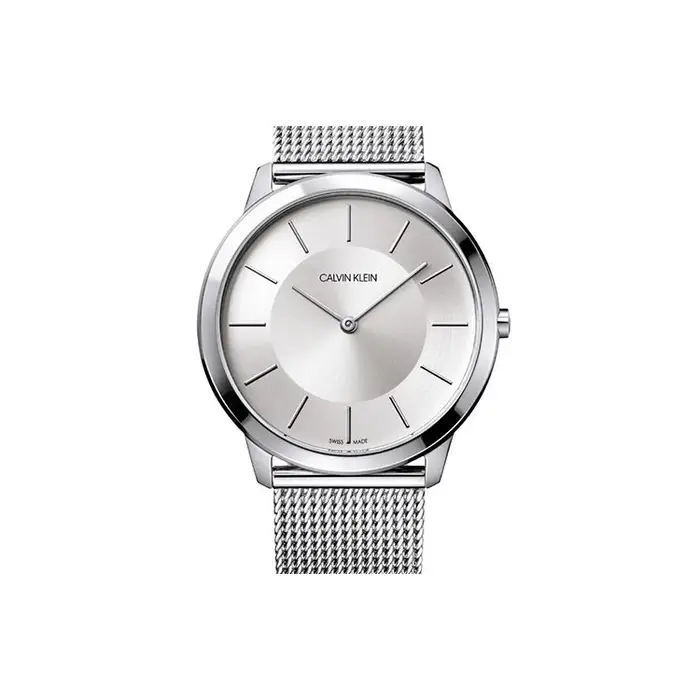 Orologio Calvin Klein Serie Minimalista Movimento al Quarzo Cinturino in Acciaio Inossidabile Quadrante Argentata Orologi da Uomo K3M21126 Silver Dial