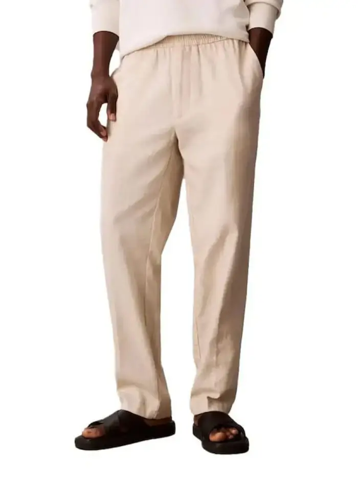 Calvin Klein pantalone beige uomo mini logo