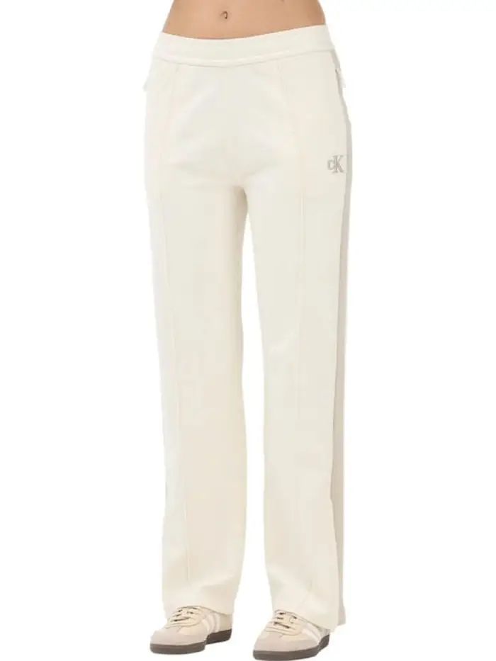 pantalone tuta crema donna mini logo
