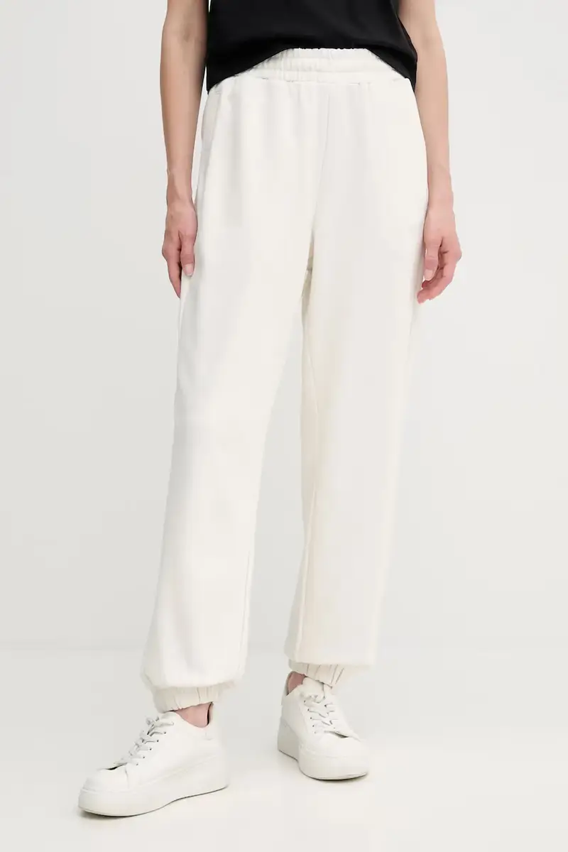 Calvin Klein pantaloni tuta di cotone donna colore beige LV044C904G