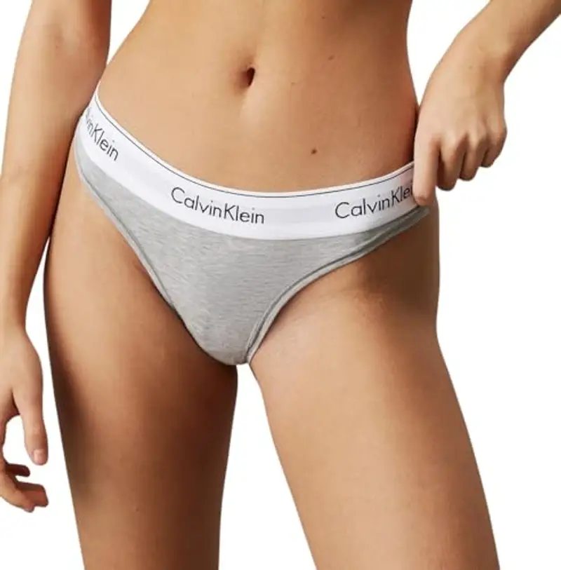Calvin Klein Perizoma Donna Tanga, Grigio (Grey Heather)