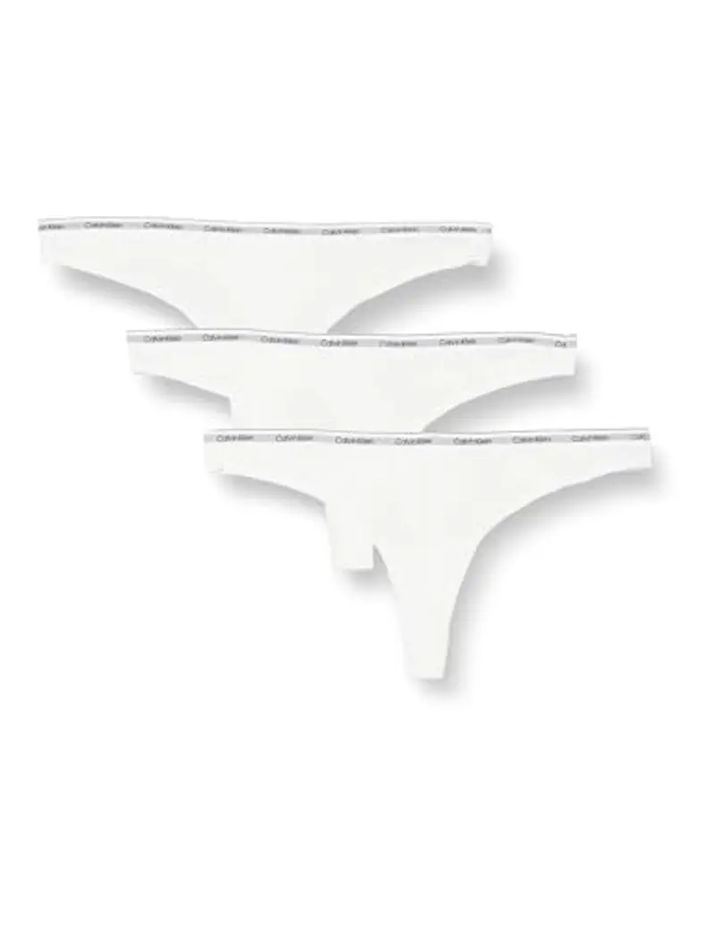 Calvin Klein Perizomi Donna Confezione da 3 Modern Logo Tanga, Bianco (White/White/White)