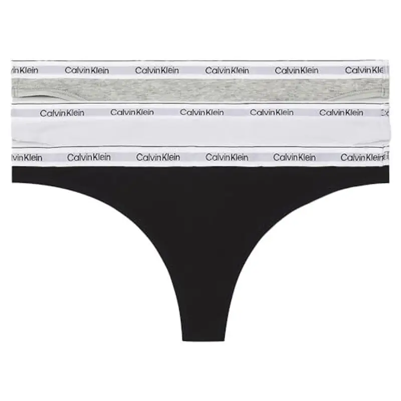 Calvin Klein Perizomi Donna Confezione da 3 Modern Logo Tanga, Multicolore (Black/White/Grey Heather)