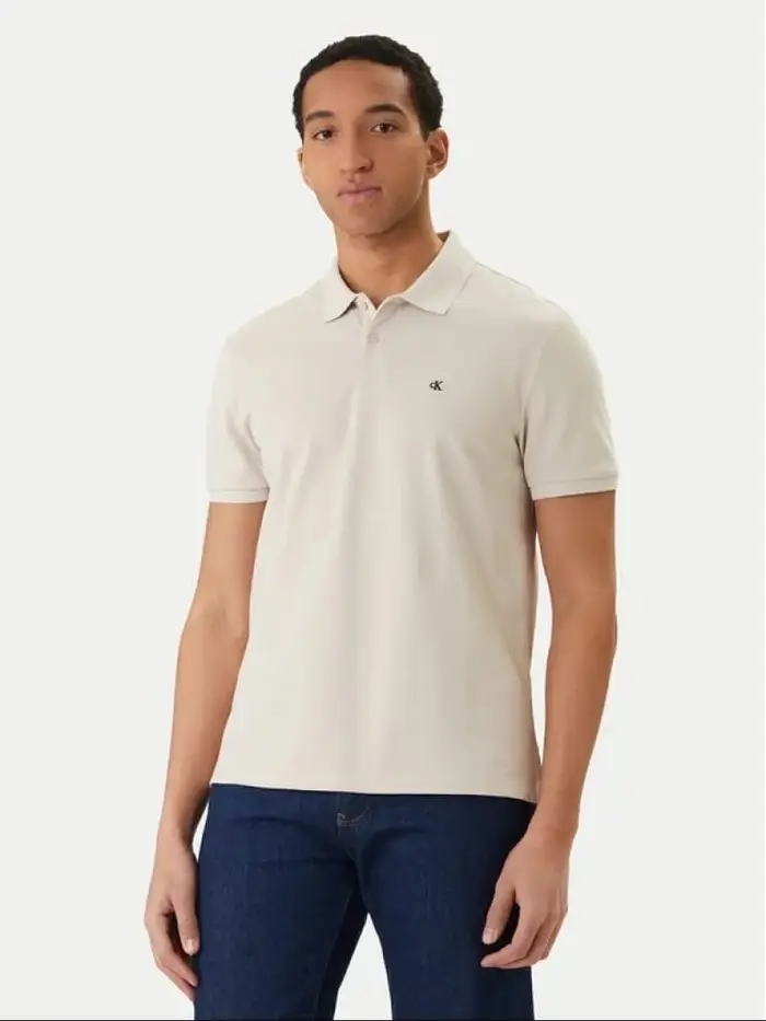 polo crema uomo mini logo