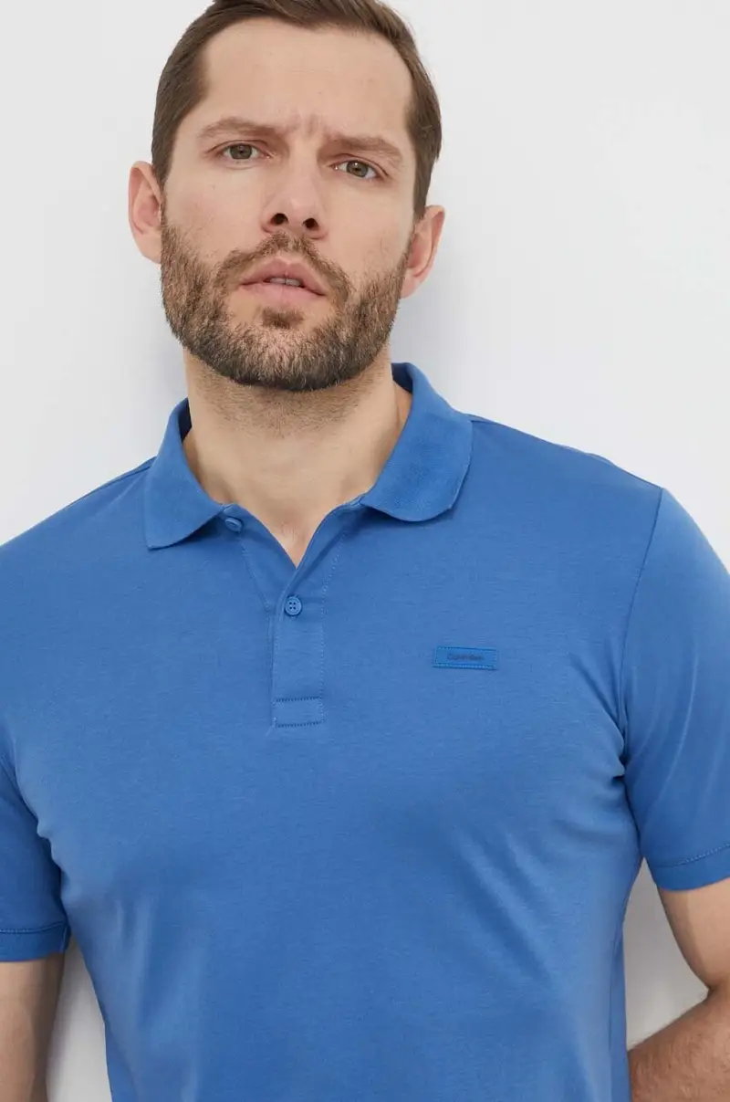 Calvin Klein polo in cotone colore blu
