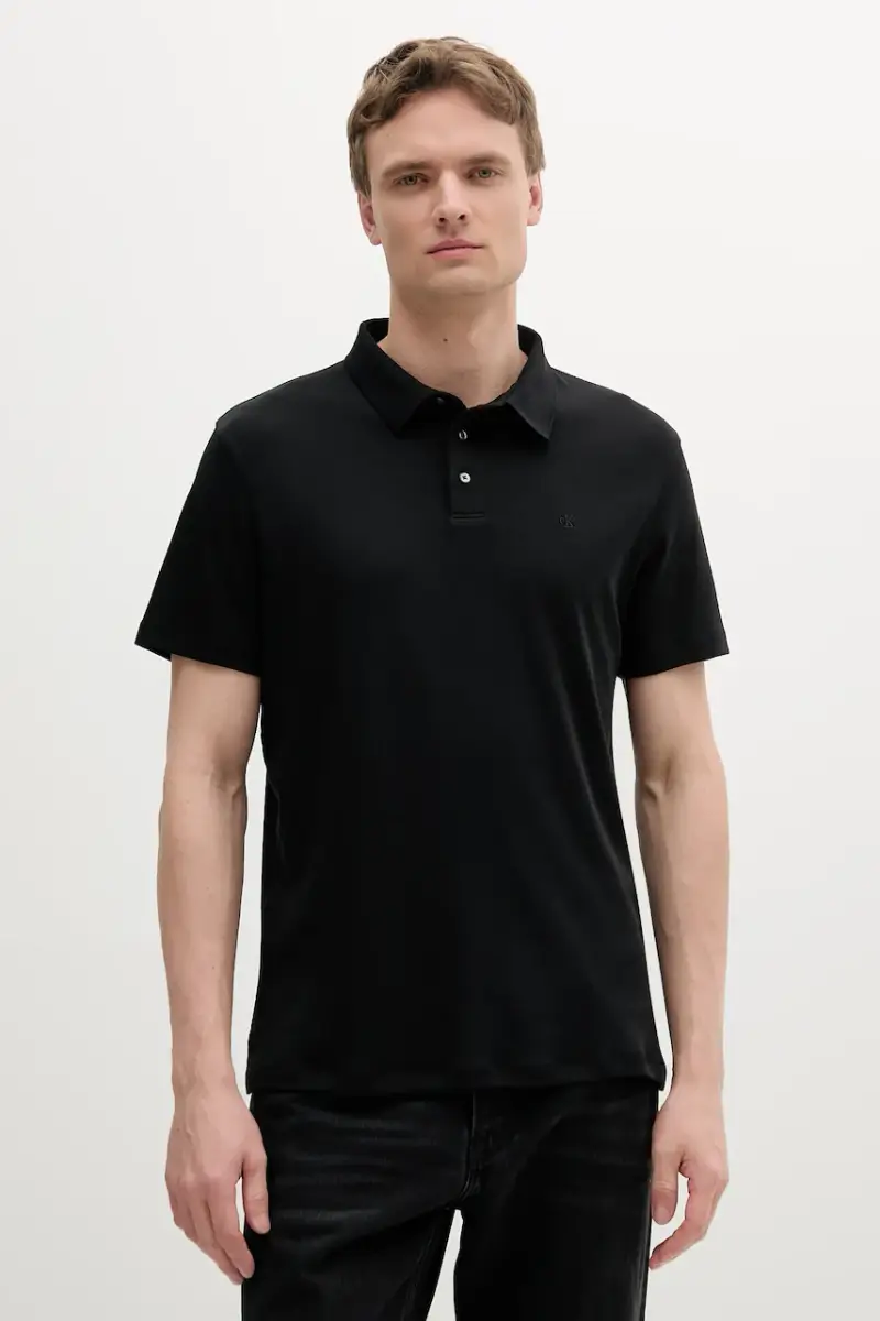 Calvin Klein polo in cotone colore nero LV04LB276G