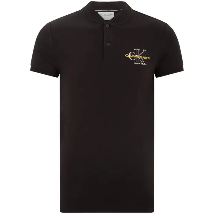 Polo Uomo Calvin Klein Ricamata Elasticizzata Traspirante Slim Fit Top Nero J320628-BEH M