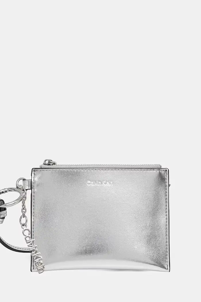 Calvin Klein portafoglio da donna in pelle Argento