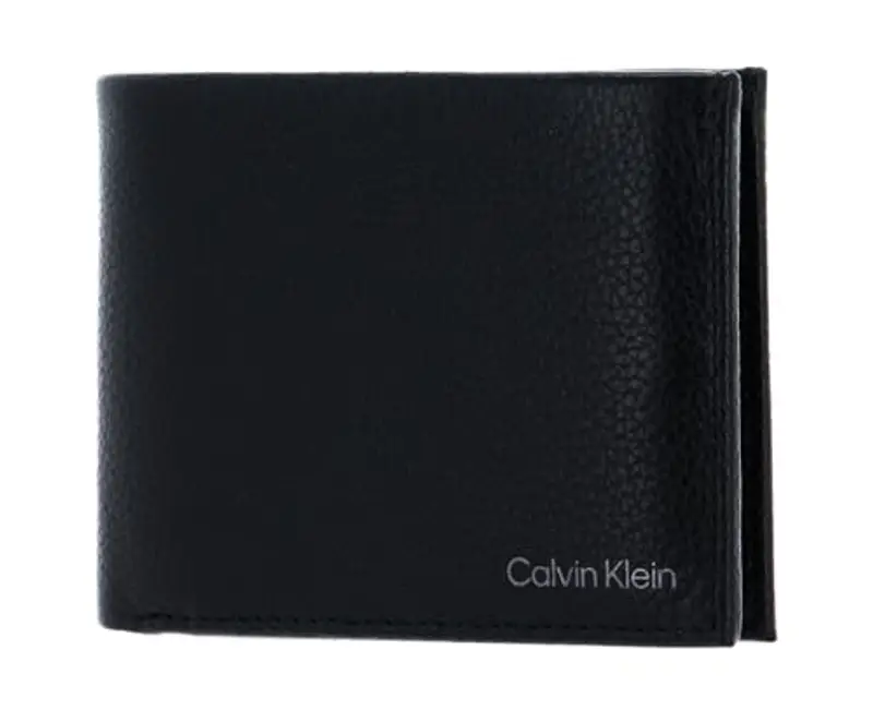 Calvin Klein Portafoglio Uomo Warmth Trifold 10 CC Coin Large Piccolo, Nero (Ck Black)
