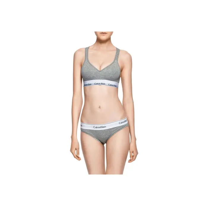 Reggiseno Calvin Klein Monocolore Scollo a V Donna Biancheria Intima Grigio QF1654-020 M