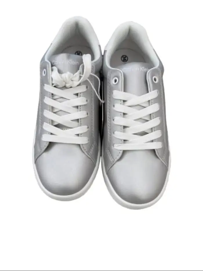 Calvin Klein scarpe argento bambina logo sul lato