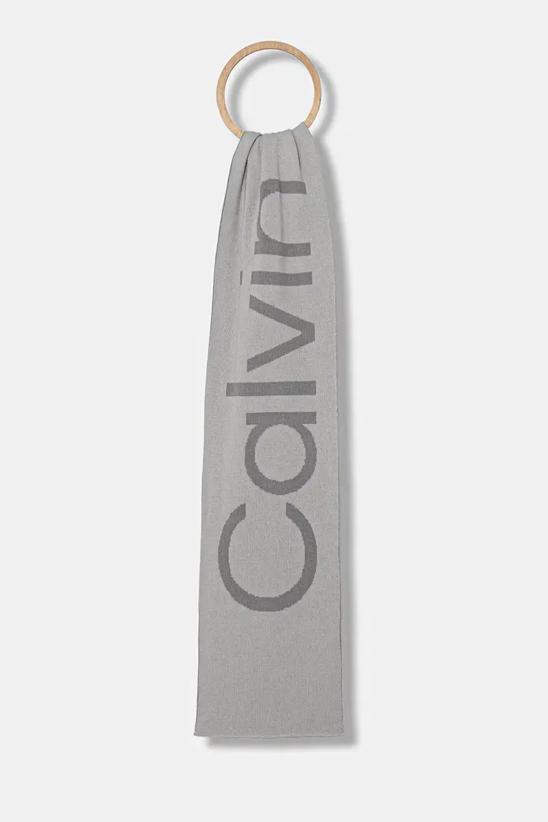 Calvin Klein sciarpa in lana uomo colore grigio LV04D8030G