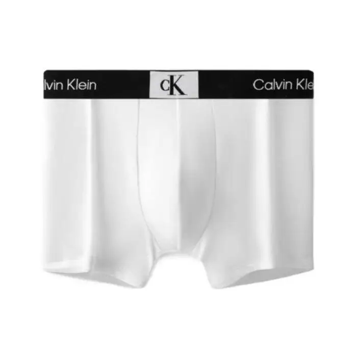 Serie Ck96 Piccolo Logo Quadrato Ricamo Lettere Stampa Boxer Uomo Biancheria intima Bianca NB3403-100 M