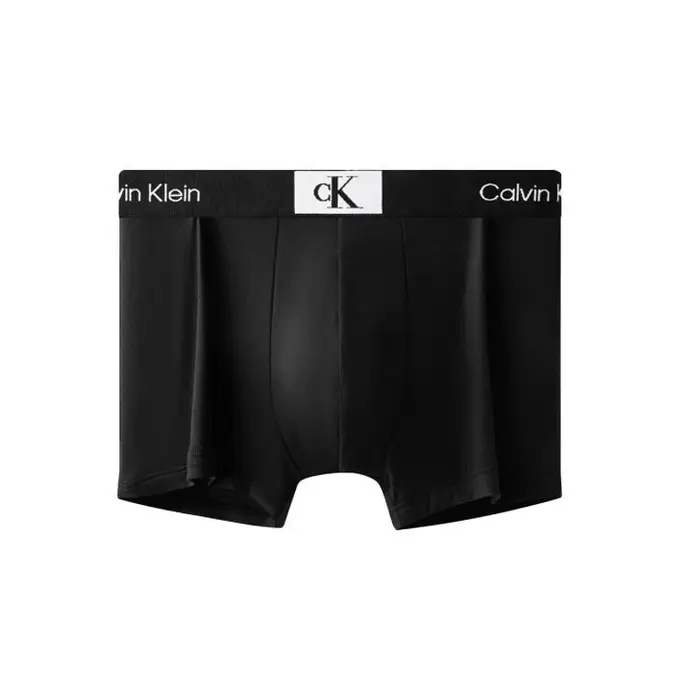 Serie Ck96 Piccolo Logo Quadrato Ricamo Lettere Stampa Boxer Uomo Biancheria intima Nero NB3406-UB1 S