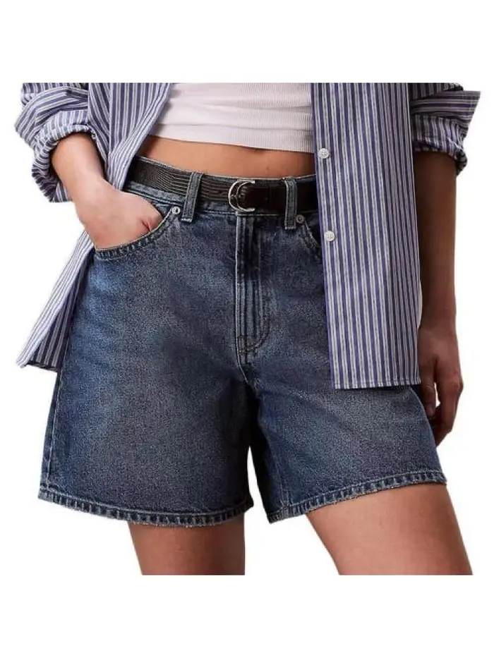 shorts in denim donna logo sul retro