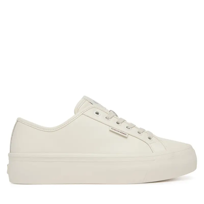 Calvin Klein Sneakers Vulc Flatf Lace Up Lth YW0YW01932 Bianco