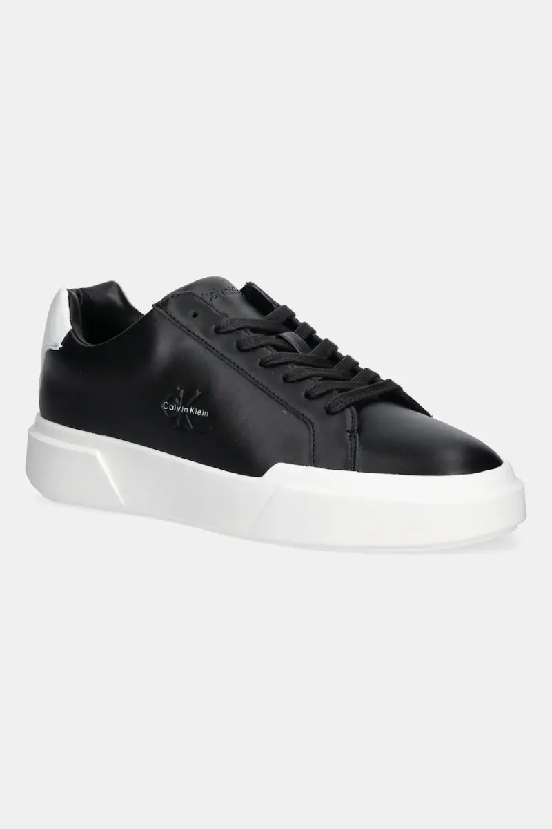 Calvin Klein sneakers in pelle CHUNKY CUPSOLE LACEUP LTH uomo colore nero YM0YM01344