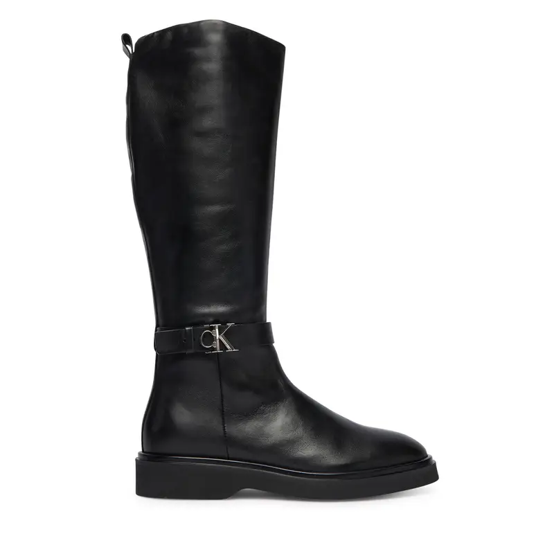 Calvin Klein Stivali Knee Boot W/ Metal Logo HW0HW02665 Nero
